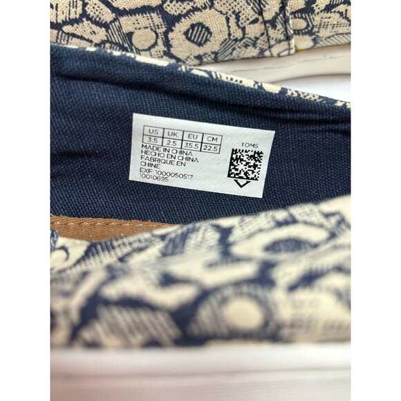 TOMS Alpargata Canvas‎ Youth 3.5 Navy Floral Camo NWT#10010695 - Picture 7 of 7